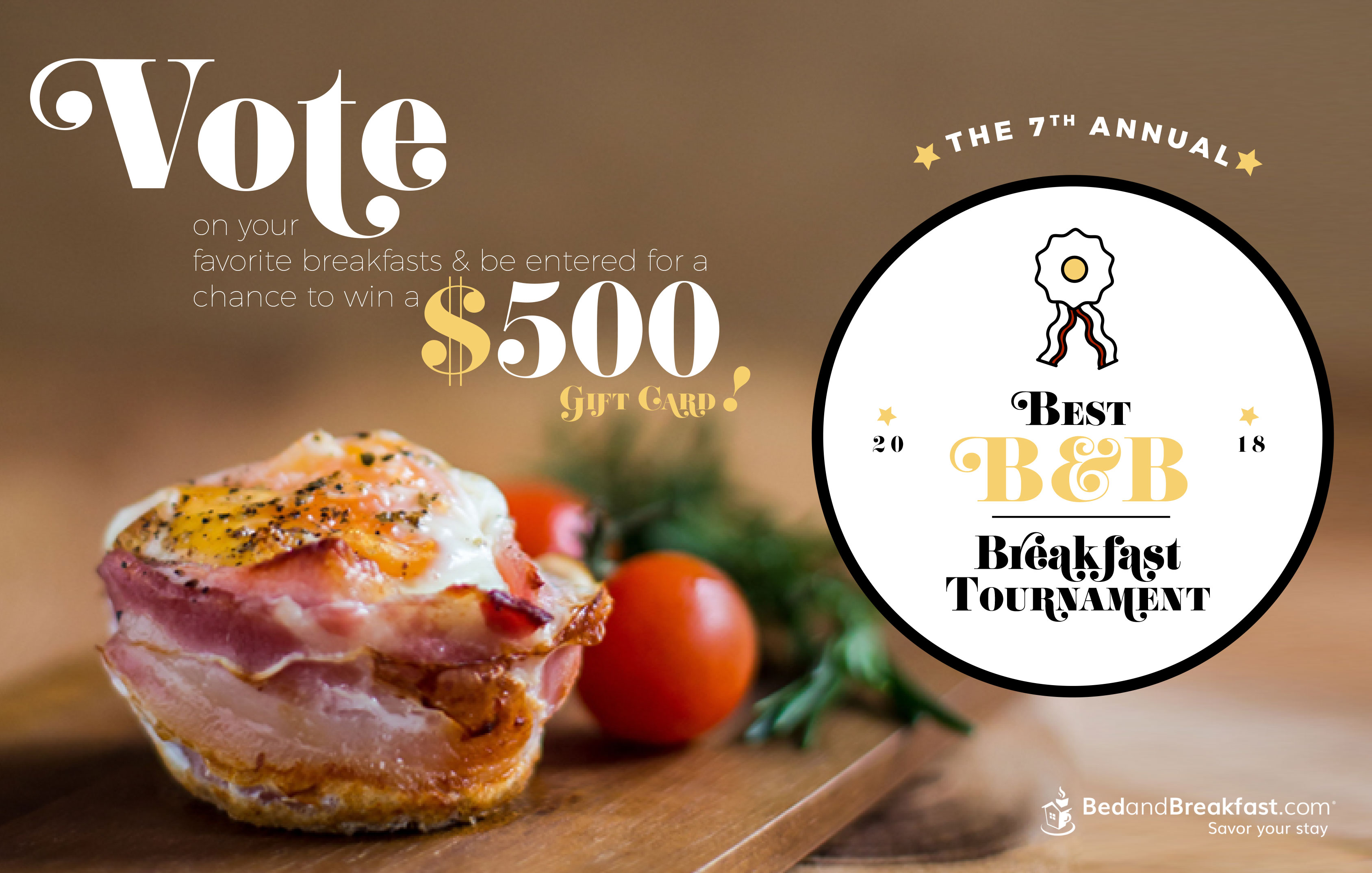 BedandBreakfast.com® Announces 7th Annual Best B&B Breakfast Tournament