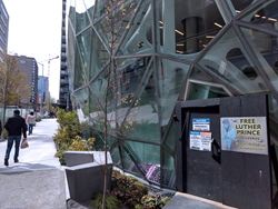 #DELIVERUS street art on the Amazon Spheres, Seattle