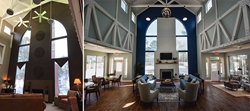 Before and after images of the newly renovated, expansive Clubhouse