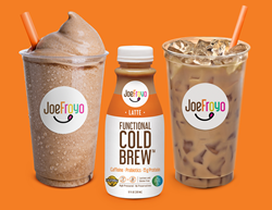 JoeFroyo Functional Cold Brew™ is a lactose-free coffee beverage that combines the kick of cold brew with probiotics and protein, provided by premium drinkable yogurt. JoeFroyo hopes to reach health-conscious, under-caffeinated, lactose intolerant and lactose sensitive customers in the grocery, convenience store, hospitality, concession and cafeteria industries.