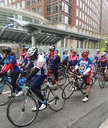Members of Team American Portfolios prepare for the 111.8-mile journey from Washington, D.C. to the battlefields of Gettysburg, Pa.
