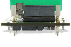 The SpaceCONEX™ active blind mate optical interconnect for VPX systems, consists of a plug-in module connector and a backplane connector compatible with the forthcoming VITA 66.5 standard.