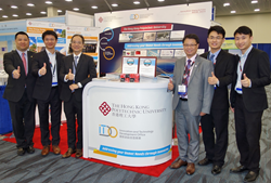 PolyU showcases its latest innovations at the TechConnect World. Dr KAN Chi-wai and Dr Terence LAU have exchanges with potential collaborators in industry and academic fields