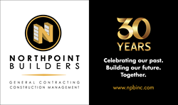 North Point Builders 30th Anniversary Logo and Tagline