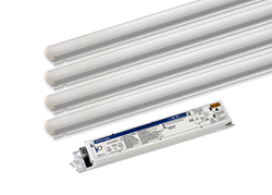 The easy-to-install retrofit kit is designed for Kenall fluorescent luminaires, but can retrofit any manufacturer’s lensed product (optimal aesthetics achieved with an opal or frosted lens). The kit provides the perfect solution for facility managers to upgrade existing lighting without disrupting the ceiling.