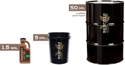 32 ounce, 5 gallon and 55 gallon sizes