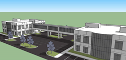 Artist's drawing of PPOA Orlando Medical Pavilion, which opens Aug. 13 with a relocation of its pain management clinic and will culminate in a 30,000-square-foot multi-specialty medical mall.
