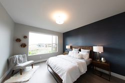 Master bedroom in the Kestrel Ridge show home.