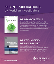 Results from clinical trials performed at Meridian Clinical Research sites in Norfolk, Neb., Omaha, Neb., and Savannah, Ga., were recently published in two prestigious medical journals.