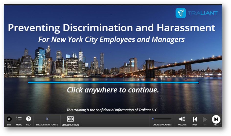 Traliant Announces New Sexual Harassment Training For New York City 1701