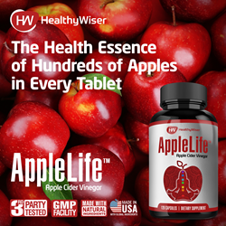 All-natural formula of AppleLife™ Apple Cider Vinegar Capsules aids in detox & weight loss