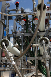 A desalination research unit at the Brackish Groundwater National Desalination Research Facility in Alamogordo, New Mexico.