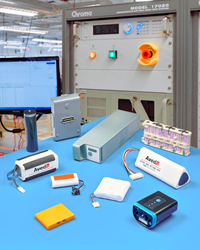 FDA and IEC 62133 compliant self-aware smart battery packs and high-voltage packs are offered.