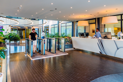 Speedlane Swing Optical Turnstiles at Liberty Global