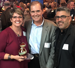 L-R: Stephanie Stephens; Roger Posacki, PlayCore CEO; Henry Perezalonso, CPRS President