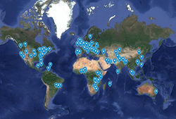 Map of Global Ethics Day locations