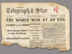 WWI Armistice Headlines CREDIT: Roger Butterfield https://www.flickr.com/photos/roger/8231013958