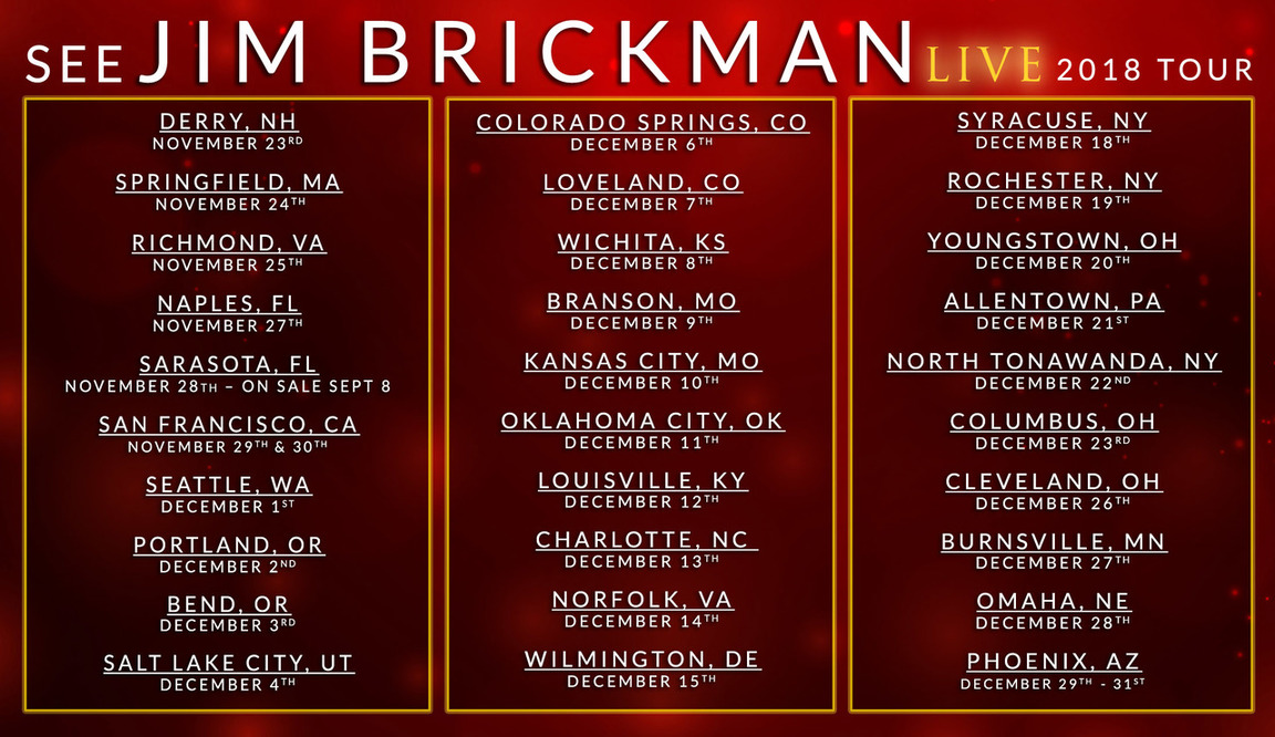 Jim Brickman A Joyful Christmas 2022 Two-Time Grammy Nominated Jim Brickman Presents “A Joyful Christmas” Live  Holiday Tour