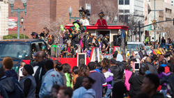 A photo of the Krewe of Harambee Martin Luther King Jr. Day Mardi Gras Parade