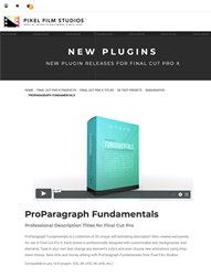 ProParagraph Fundamentals - FCPX Tools - Pixel Film Studios