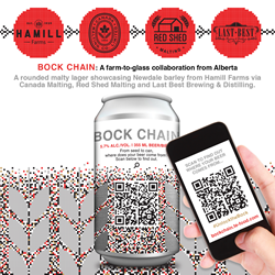 Bock Chain beer is a seed to can blockchain project grown, malted, roasted and brewed in Alberta.