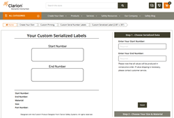 custom serial number labels from Clarion Safety