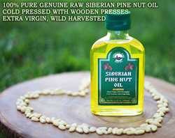 100% pure, extra virgin cold pressed Siberian pine nut oil