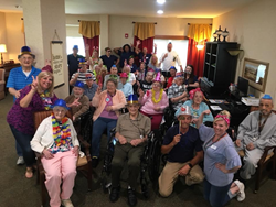 Lori Grote celebrating with Landings of Huber Heights residents