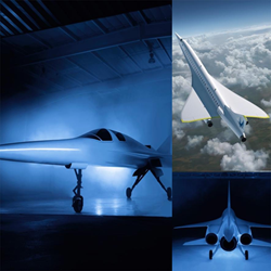 Image: Boom Supersonic's XB-1 and Overture aircraft.