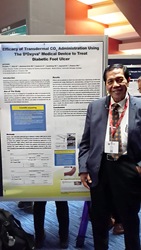 Prof. Ito Puruhito standing beside his presentation poster gallery.