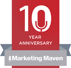 Marketing Maven 10-year anniversary logo.