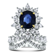 Atlantis Sapphire and Diamond Ring by Beauvince Jewelry. 4.02 ct. sapphires, 4.94 cts. diamonds, set in 18K white gold