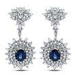 Atlantis Sapphire and Diamond Earrings by Beauvince Jewelry. 10.34 cts. sapphires, 12.31 cts. diamonds, set in 18K white gold