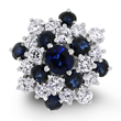 Glory of Snow Ring by Beauvince Jewelry. 1 ct. oval and round sapphires, 1 ct. round diamonds, set in 14K white gold