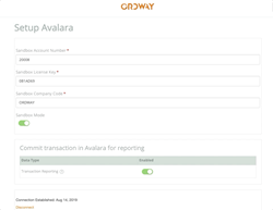 Ordway Avalara Setup