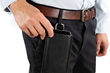 Executive Leather iPhone Sleeve — attaches to belt loop or strap with optional carbiner