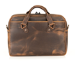 Executive Leather Laptop Briefcase — chocolate full-grain cowhide