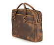 Executive Leather Laptop Briefcase — chocolate full-grain cowhide