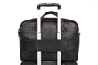 Executive Leather Laptop Briefcase — wheeled suitcase passthrough for convenient transport