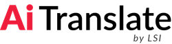 Ai Translate by LSI logo, a solution of Linguistic Systems Inc.