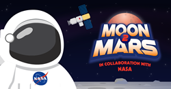 Tynker Moon2Mars Logo with Astronaut on Lunar Surface