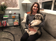 Kindful Body Founder and Eating Disorder Therapist Marcella Cox, with her therapy dog Walter