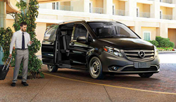 black Mercedes-Benz Metris van