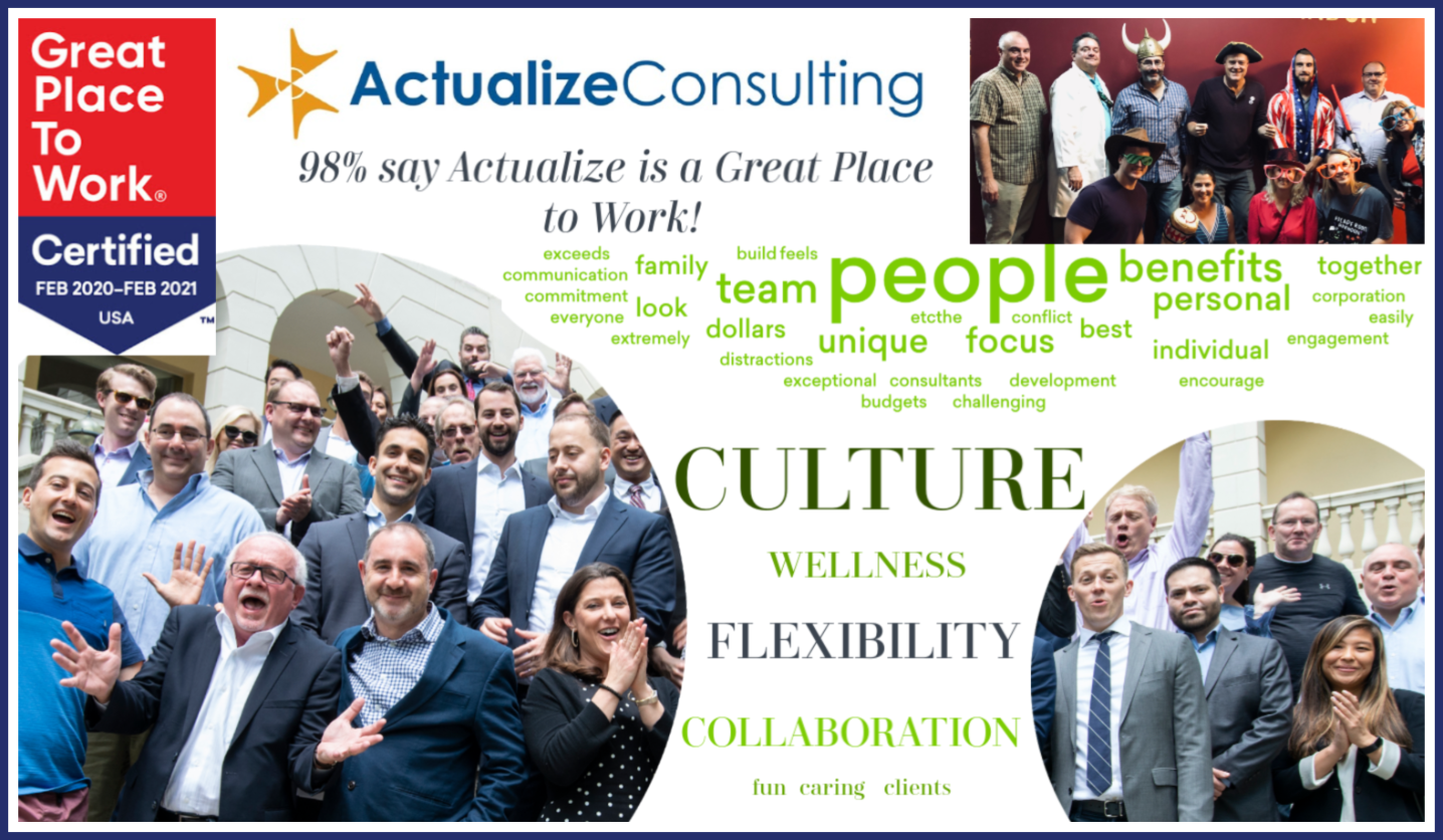 Actualize Consulting is a Great Place to Work-Certified Company