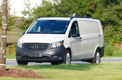 white Mercedes-Benz metris cargo van