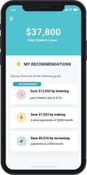 Snowball Wealth student debt recommendations screen