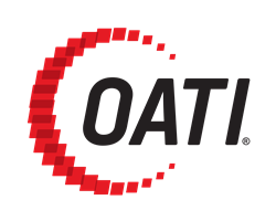OATI Logo with OATI® in italics with a ring of red squares nearly making an O shape around the OA portion of OATI®