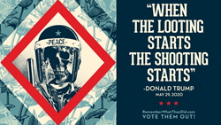 Artist Shepard Fairey uses President Trump's own words and stark imagery to show Trump incited police brutality in America.