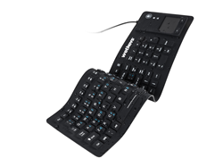 WetKeys "Flex Touch" Full-size Flexible Silicone Washable Keyboard with Touchpad and On/Off Switch Black KBWKFC103STI-BK