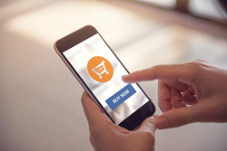 Woman shopping online using her smartphone.
